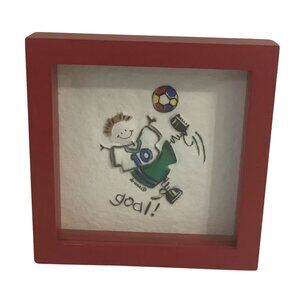 Vtg Soccer Boy Player Kick GOAL! Wall Art Decor Donna Klotzle Spirit Mountain